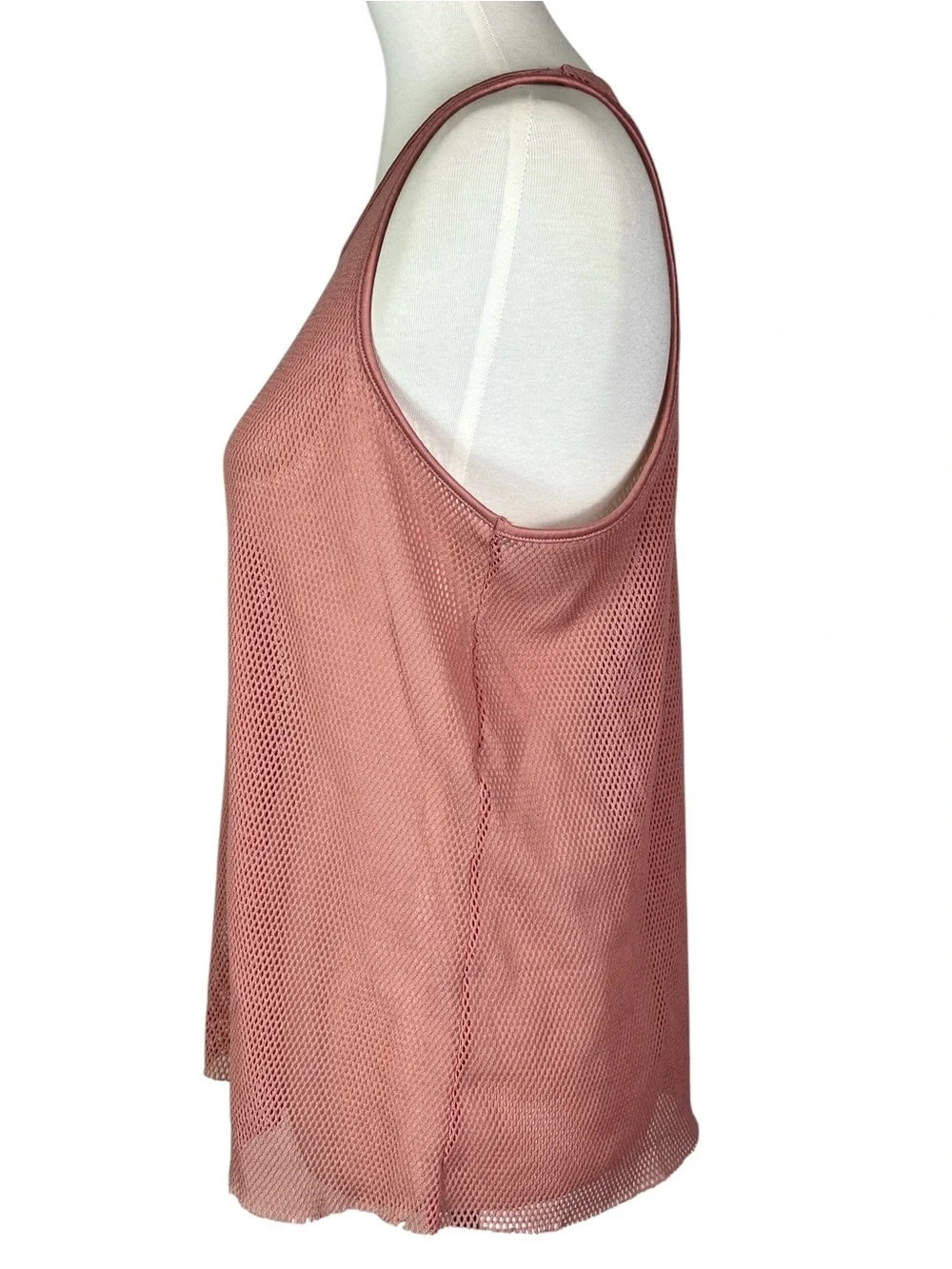 Alo Yoga Lucid Mesh Tank Top Blush Rose Pink Sheer Workout Size M